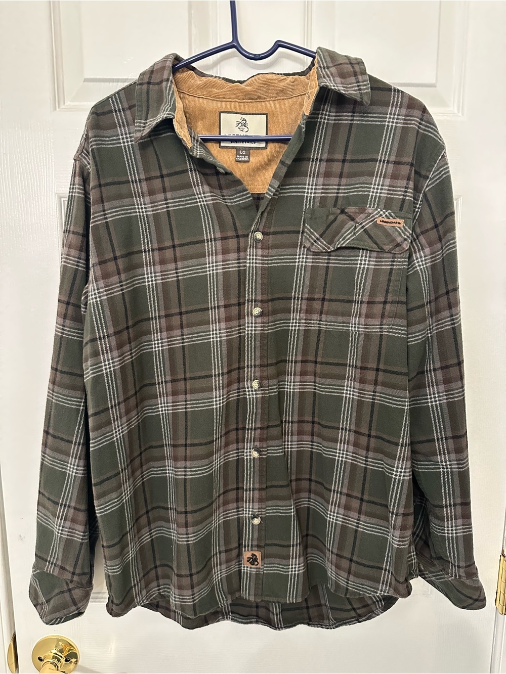Legendary Whitetails Olive and Brown Plaid Button-Down Shirt